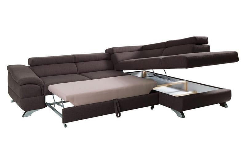 View Bäddsoffa 3-sits med Schäslong Vänster - Ljusgrå - Möbler - Vardagsrum - Bäddsoffor - Hörnbäddsoffa