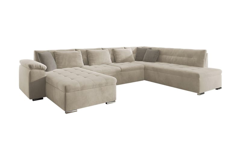 VILLOSA 4-sits Bäddsoffa Beige - Möbler - Vardagsrum - Bäddsoffor - U bäddsoffa