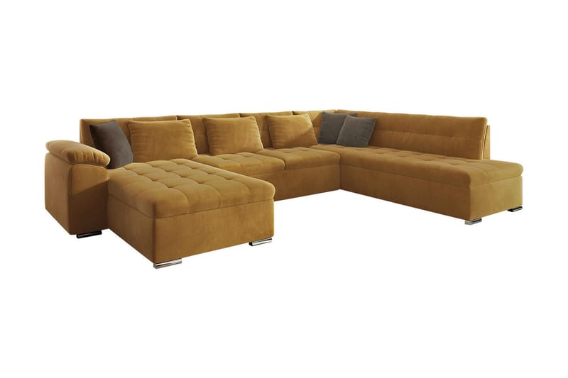 VILLOSA 4-sits Bäddsoffa Gul - Möbler - Vardagsrum - Bäddsoffor - U bäddsoffa