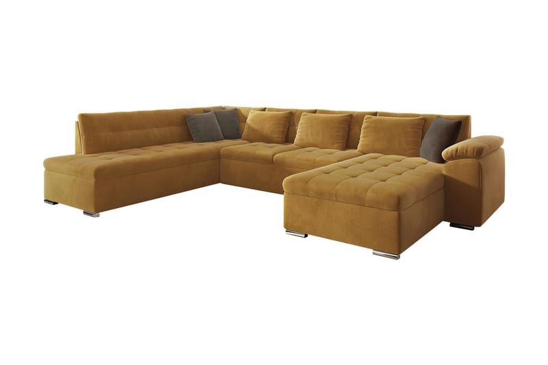 VILLOSA 4-sits Bäddsoffa Gul - Möbler - Vardagsrum - Bäddsoffor - U bäddsoffa
