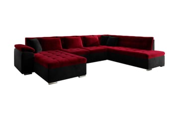 VILLOSA 4-sits Bäddsoffa Röd/Svart