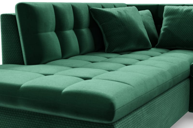 VILLOSA Bäddsoffa Divan Höger - Mörkgrön - Möbler - Vardagsrum - Bäddsoffor - U bäddsoffa