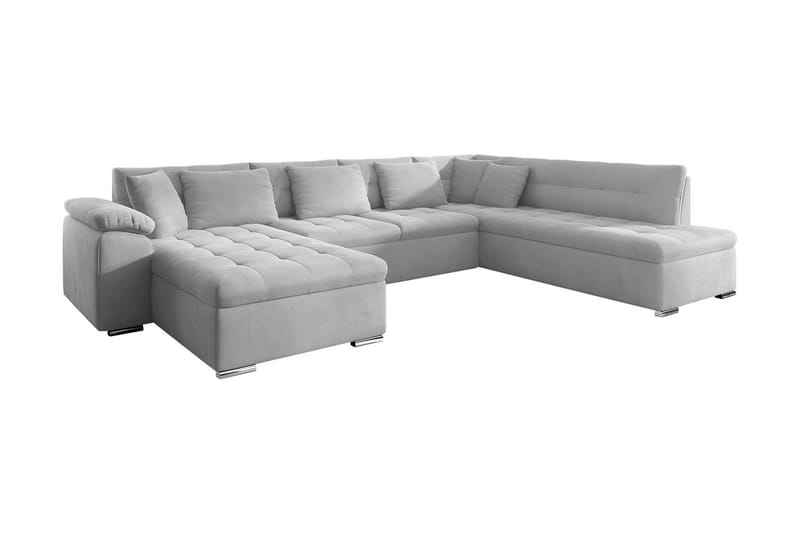 VILLOSA Bäddsoffa Divan och Schäslong 4-sits med Förvaring V - Vit - Möbler - Vardagsrum - Bäddsoffor - U bäddsoffa