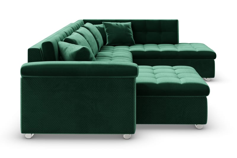 VILLOSA Bäddsoffa Divan Vänster - Mörkgrön - Möbler - Vardagsrum - Bäddsoffor - U bäddsoffa