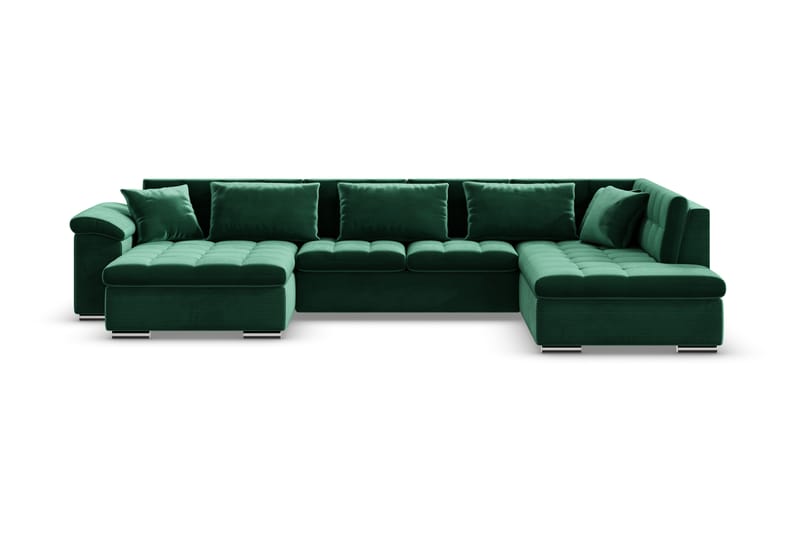 VILLOSA Bäddsoffa Divan Vänster - Mörkgrön - Möbler - Vardagsrum - Bäddsoffor - U bäddsoffa