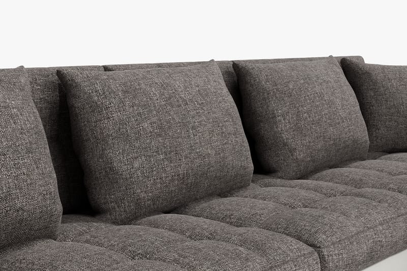 VILLOSA Hörnbäddsoffa Divan med Förvaring Höger Vit/Ljusgrå - Vit/Ljusgrå - Möbler - Vardagsrum - Bäddsoffor - U bäddsoffa
