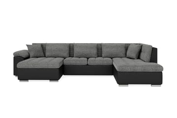 VILLOSA Hörnbäddsoffa Divan med Förvaring Vänster Grå/Svart