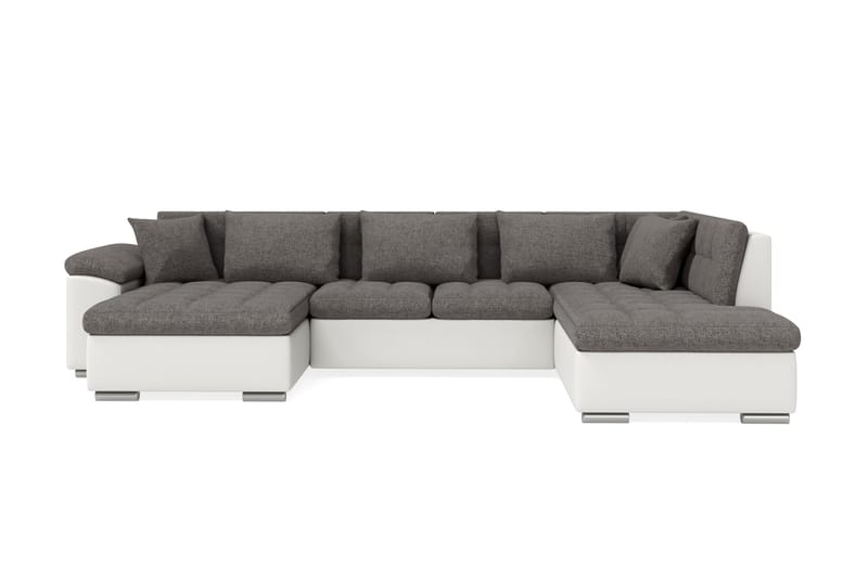 VILLOSA Hörnbäddsoffa Divan med Förvaring Vänster Ljusgrå/Vi - Ljusgrå/Vit - Möbler - Vardagsrum - Bäddsoffor - U bäddsoffa