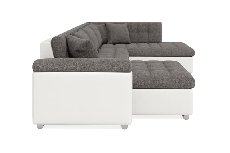 VILLOSA Hörnbäddsoffa Divan med Förvaring Vänster Ljusgrå/Vi - Ljusgrå/Vit - Möbler - Vardagsrum - Bäddsoffor - U bäddsoffa