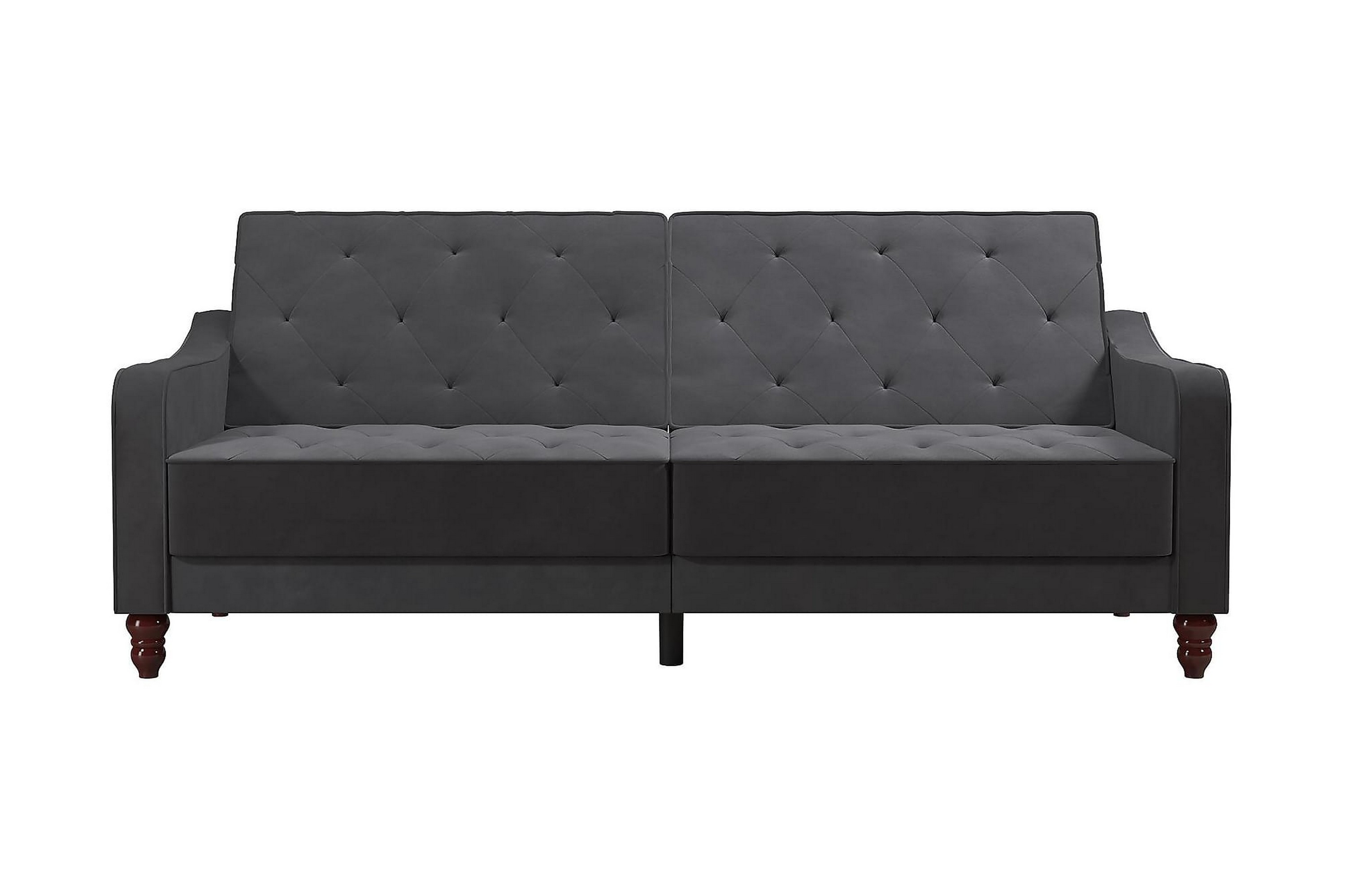 vintage tufted 2-sits bäddsoffa grå - novogratz