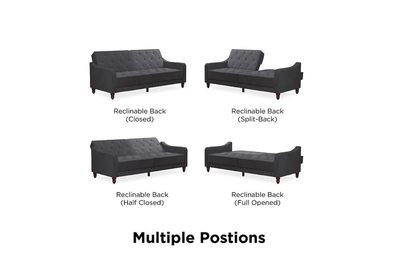 VINTAGE TUFTED 2-sits Bäddsoffa Grå - Novogratz - Möbler - Vardagsrum - Bäddsoffor - 2-sits bäddsoffa