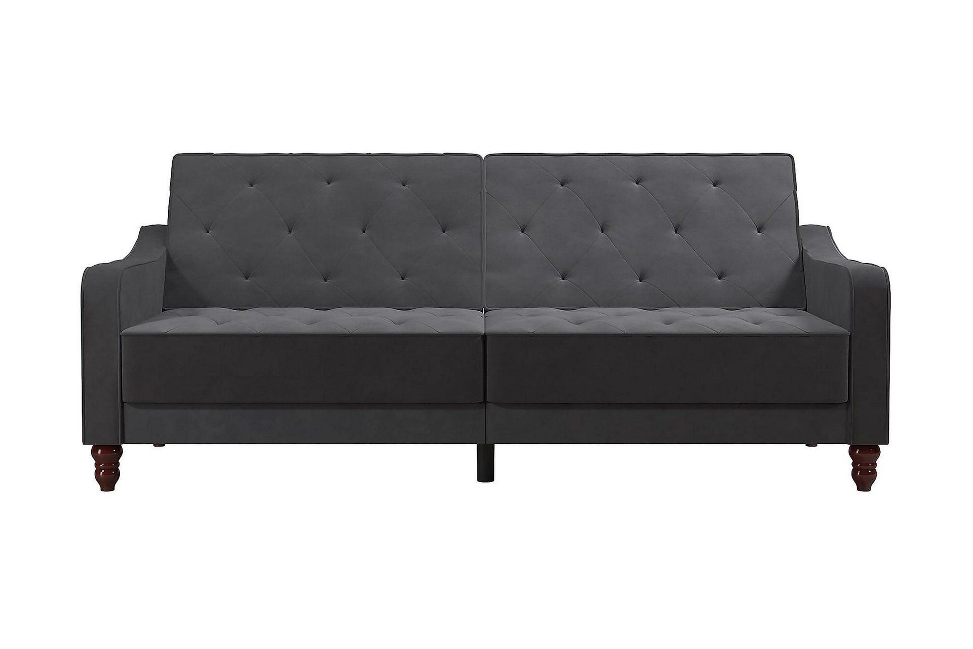 vintage tufted 2-sits bäddsoffa grå - novogratz