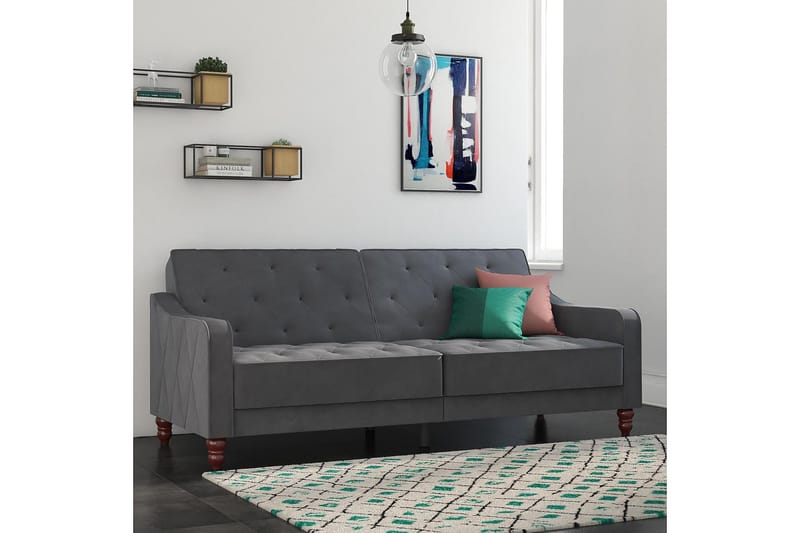 Vintage Tufted 2-sits Bäddsoffa Grå - Novogratz - Möbler - Vardagsrum - Bäddsoffor - 2-sits bäddsoffa