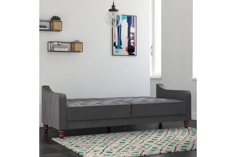 Vintage Tufted 2-sits Bäddsoffa Grå - Novogratz - Möbler - Vardagsrum - Bäddsoffor - 2-sits bäddsoffa