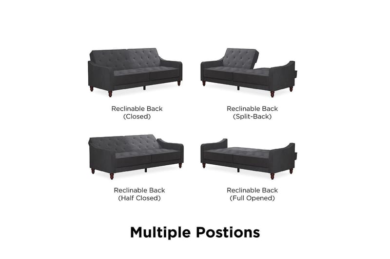 Vintage Tufted 2-sits Bäddsoffa Grå - Novogratz - Möbler - Vardagsrum - Bäddsoffor - 2-sits bäddsoffa