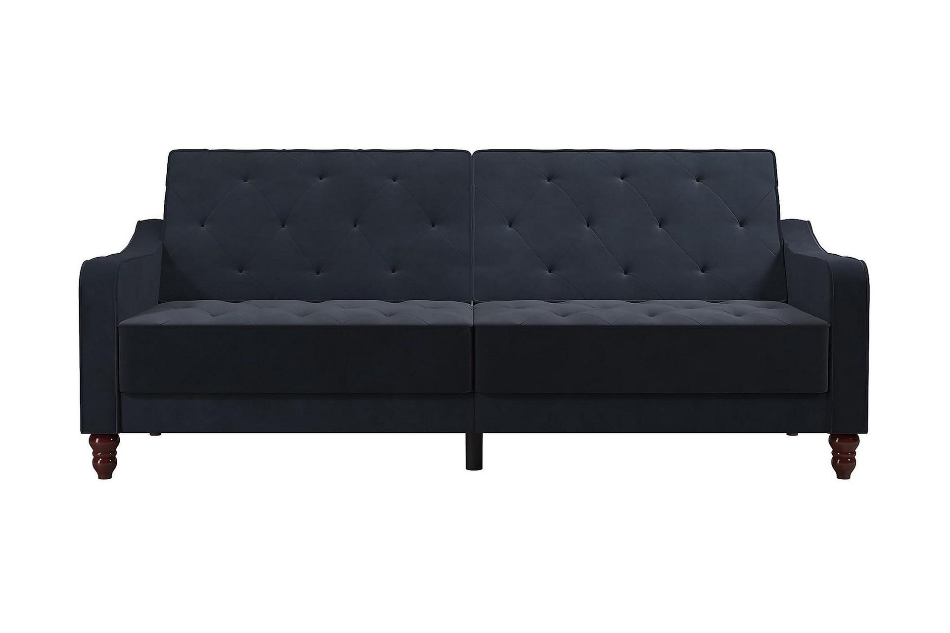 vintage tufted 2-sits bäddsoffa marinblå - novogratz
