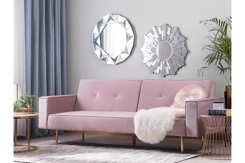 Visnes Bäddsoffa 218 cm - Rosa - Möbler - Vardagsrum - Bäddsoffor