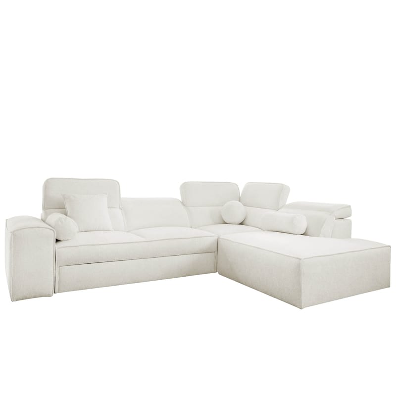 Vitoran 3-sits Bäddsoffa med Schäslong Högervänd, vit
