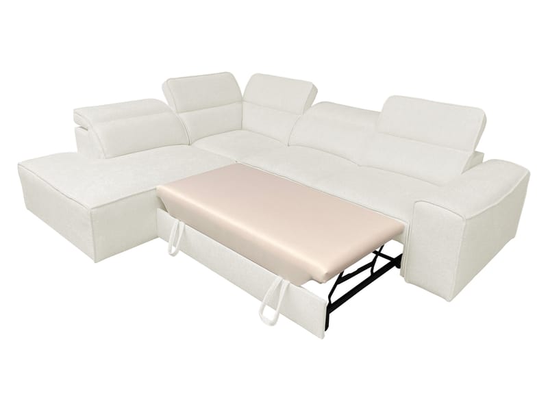 Vitoran 3-sits Bäddsoffa med Schäslong Högervänd - vit - Möbler - Vardagsrum - Bäddsoffor - Hörnbäddsoffa