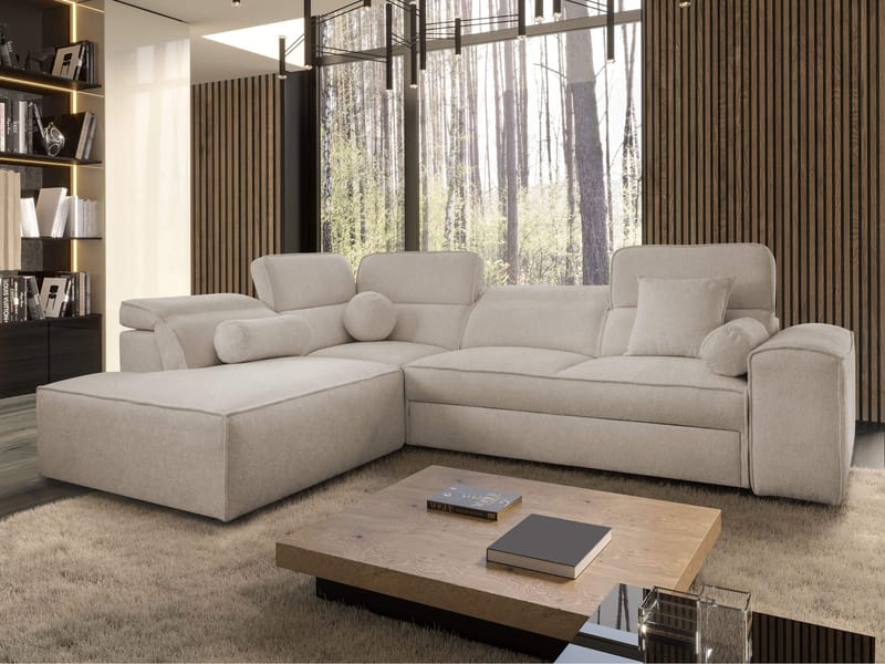 Vitoran 3-sits Bäddsoffa med Schäslong Vänstervänd - beige - Möbler - Vardagsrum - Bäddsoffor - Hörnbäddsoffa
