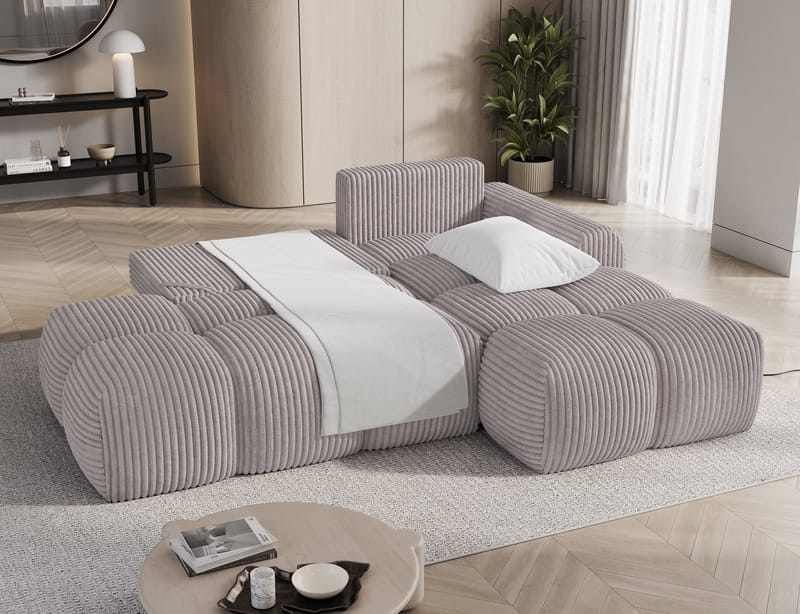Vittario 3-sits Bubblig Bäddsoffa med Divan och förvaring Höger - Modullo 03 - Möbler - Vardagsrum - Bäddsoffor - Hörnbäddsoffa