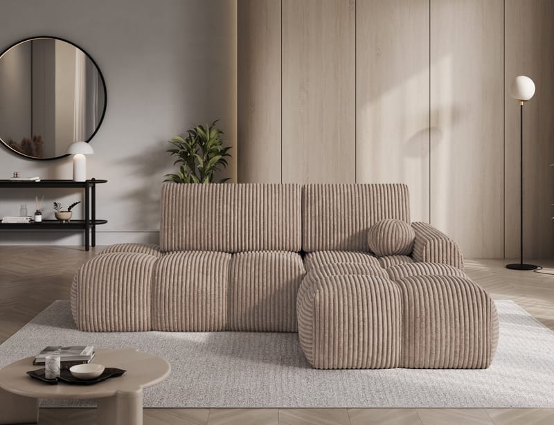 Vittario 3-sits Bubblig Bäddsoffa med Divan och förvaring Höger - Modullo 20 - Möbler - Vardagsrum - Bäddsoffor - Hörnbäddsoffa