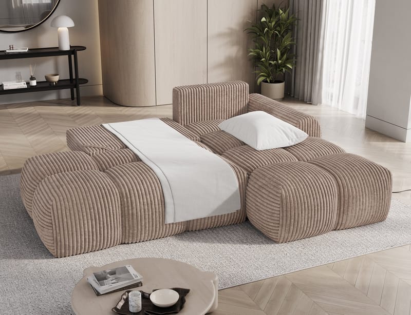Vittario 3-sits Bubblig Bäddsoffa med Divan och förvaring Höger - Modullo 20 - Möbler - Vardagsrum - Bäddsoffor - Hörnbäddsoffa