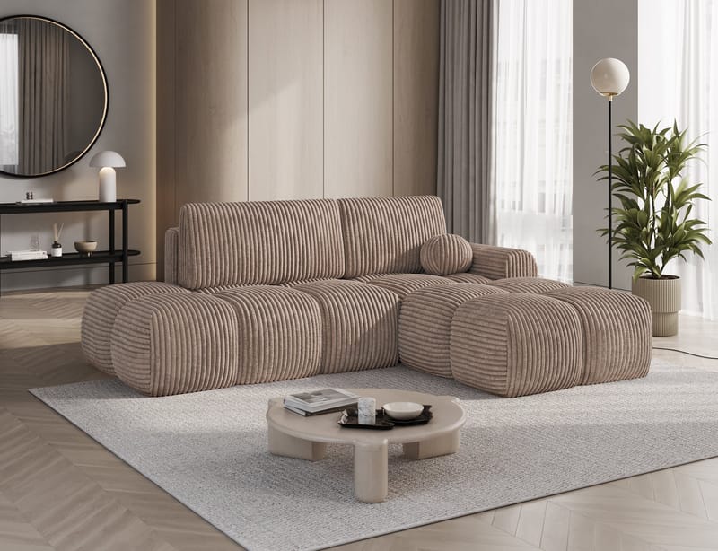 Vittario 3-sits Bubblig Bäddsoffa med Divan och förvaring Höger - Modullo 20 - Möbler - Vardagsrum - Bäddsoffor - Hörnbäddsoffa
