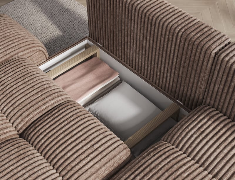 Vittario 3-sits Bubblig Bäddsoffa med Divan och förvaring Höger - Modullo 20 - Möbler - Vardagsrum - Bäddsoffor - Hörnbäddsoffa