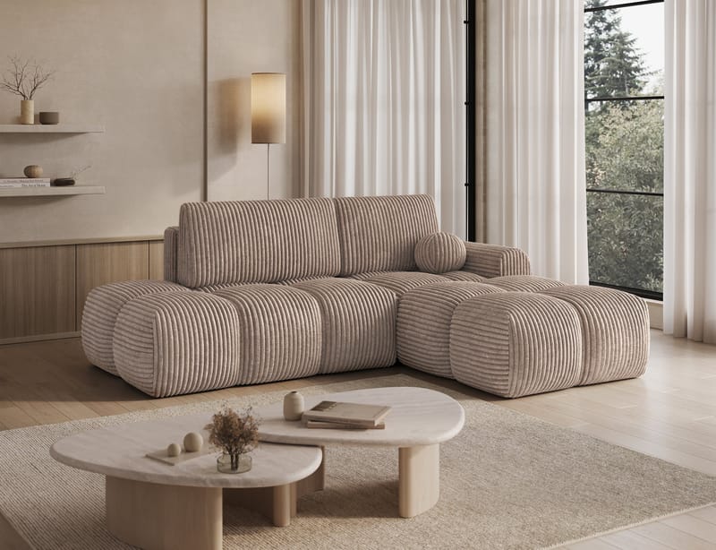 Vittario 3-sits Bubblig Bäddsoffa med Divan och förvaring Höger - Modullo 20 - Möbler - Vardagsrum - Bäddsoffor - Hörnbäddsoffa