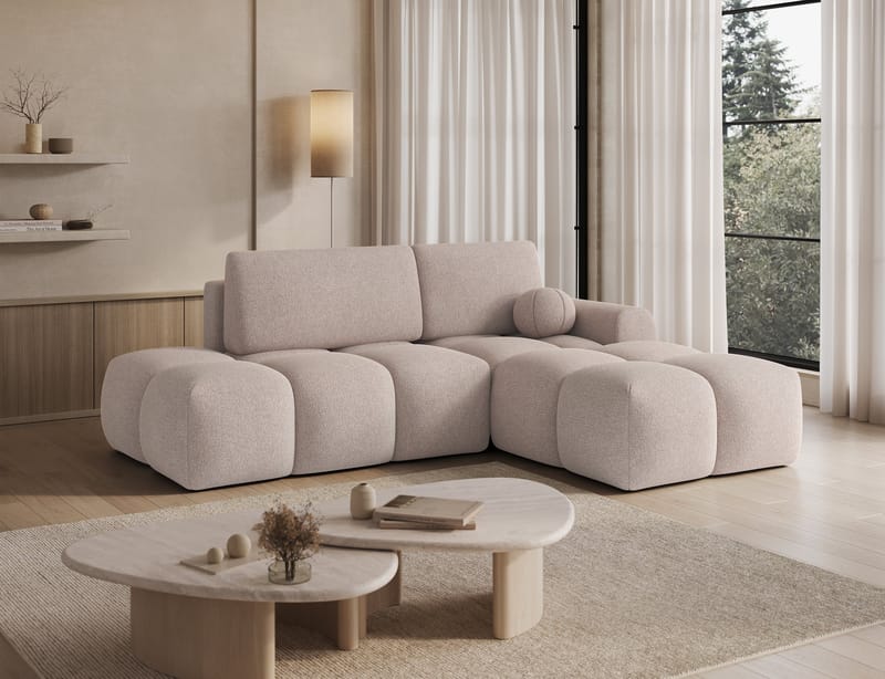 Vittario 3-sits Bubblig Bäddsoffa med Divan och förvaring Höger - Xillar 20 - Möbler - Vardagsrum - Bäddsoffor - Hörnbäddsoffa