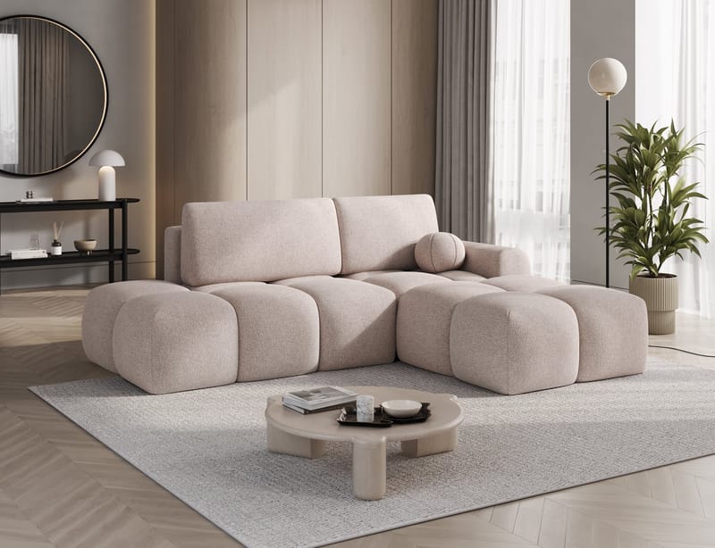 Vittario 3-sits Bubblig Bäddsoffa med Divan och förvaring Höger - Xillar 20 - Möbler - Vardagsrum - Bäddsoffor - Hörnbäddsoffa