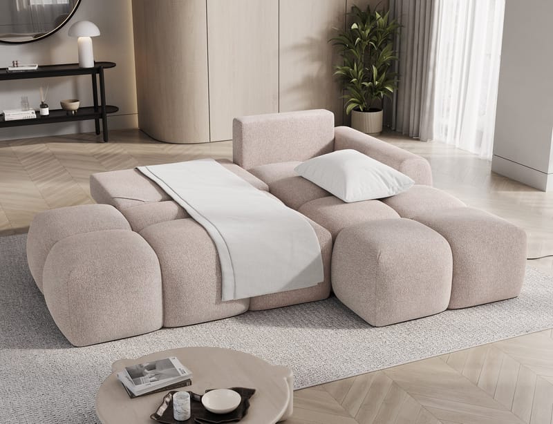 Vittario 3-sits Bubblig Bäddsoffa med Divan och förvaring Höger - Xillar 20 - Möbler - Vardagsrum - Bäddsoffor - Hörnbäddsoffa