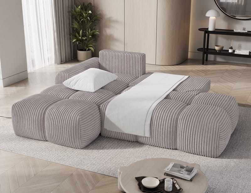 Vittario 3-sits Bubblig Bäddsoffa med Divan och förvaring Vänster - Modullo 03 - Möbler - Vardagsrum - Bäddsoffor - Hörnbäddsoffa