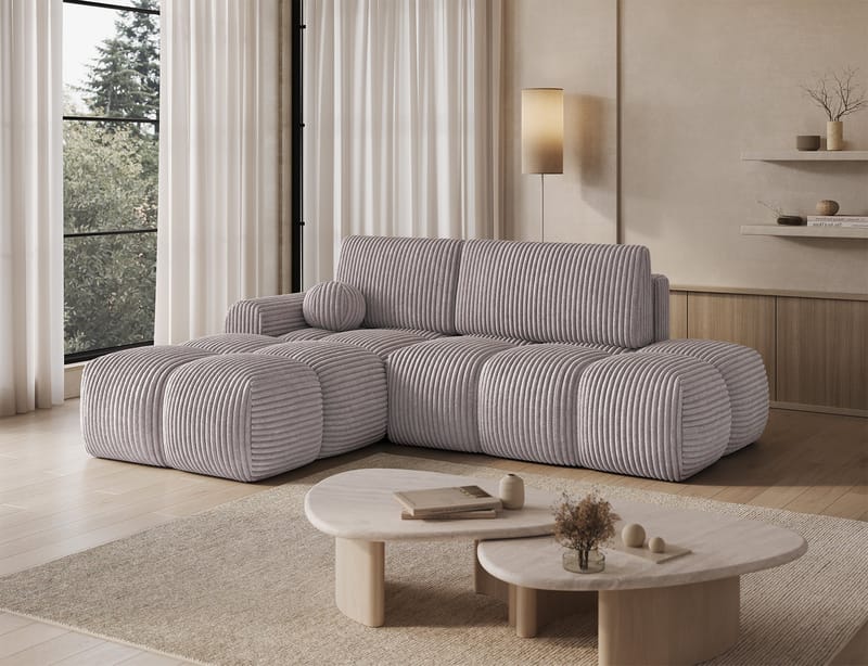 Vittario 3-sits Bubblig Bäddsoffa med Divan och förvaring Vänster - Modullo 03 - Möbler - Vardagsrum - Bäddsoffor - Hörnbäddsoffa