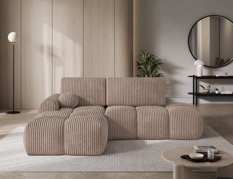 Vittario 3-sits Bubblig Bäddsoffa med Divan och förvaring Vänster - Modullo 20 - Möbler - Vardagsrum - Bäddsoffor - Hörnbäddsoffa