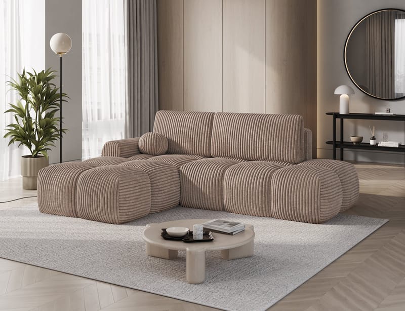Vittario 3-sits Bubblig Bäddsoffa med Divan och förvaring Vänster - Modullo 20 - Möbler - Vardagsrum - Bäddsoffor - Hörnbäddsoffa