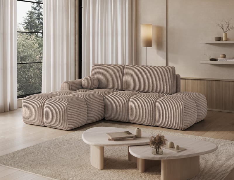 Vittario 3-sits Bubblig Bäddsoffa med Divan och förvaring Vänster - Modullo 20 - Möbler - Vardagsrum - Bäddsoffor - Hörnbäddsoffa