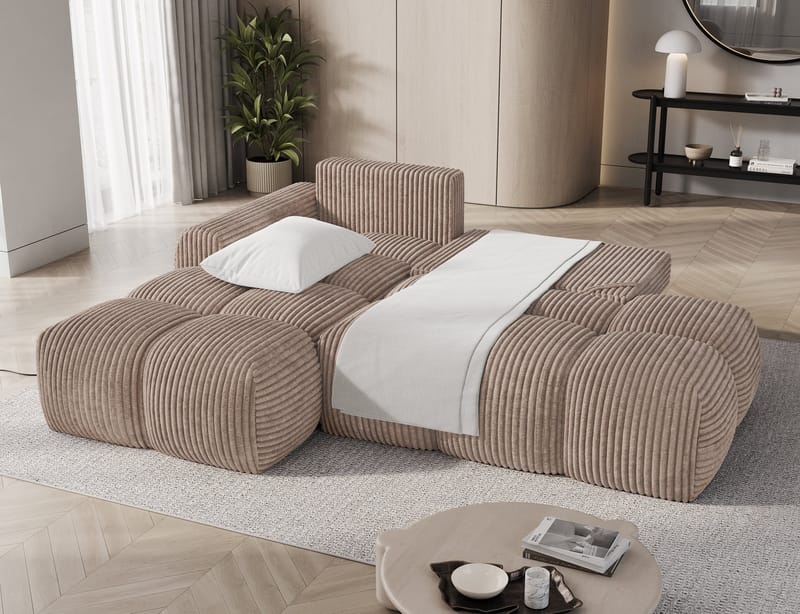 Vittario 3-sits Bubblig Bäddsoffa med Divan och förvaring Vänster - Modullo 20 - Möbler - Vardagsrum - Bäddsoffor - Hörnbäddsoffa