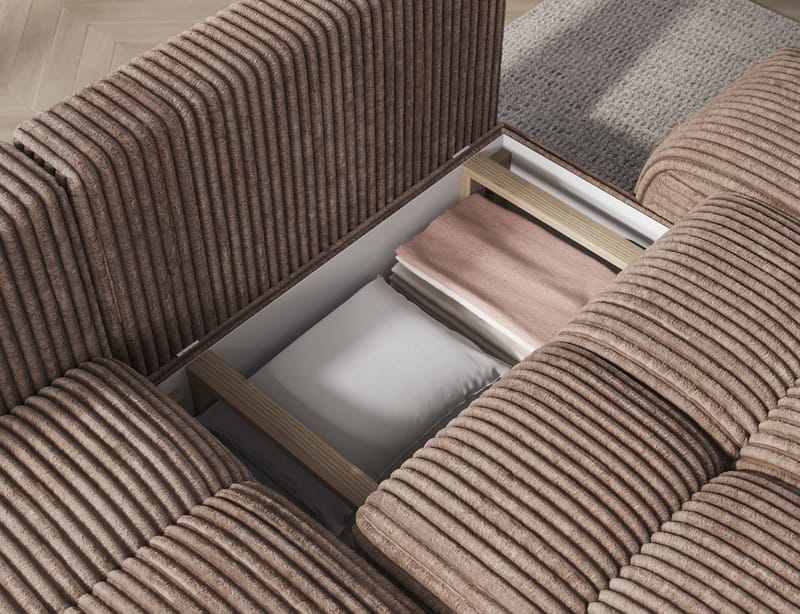 Vittario 3-sits Bubblig Bäddsoffa med Divan och förvaring Vänster - Modullo 20 - Möbler - Vardagsrum - Bäddsoffor - Hörnbäddsoffa