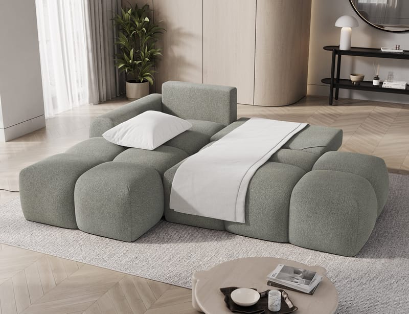 Vittario 3-sits Bubblig Bäddsoffa med Divan och förvaring Vänster - Xillar 100 - Möbler - Vardagsrum - Bäddsoffor
