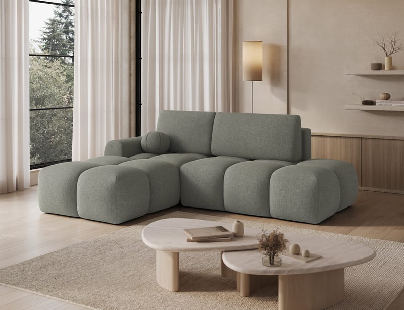 Vittario 3-sits Bubblig Bäddsoffa med Divan och förvaring Vänster - Xillar 100 - Möbler - Vardagsrum - Bäddsoffor