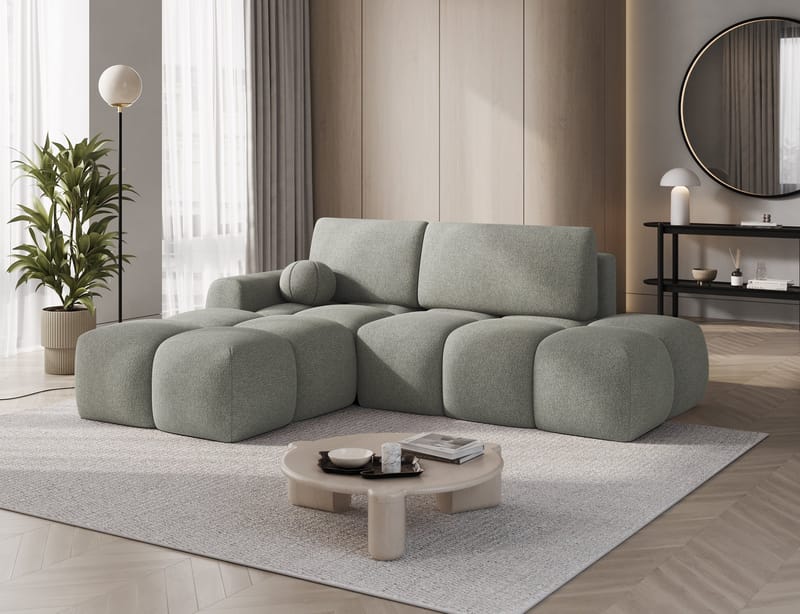 Vittario 3-sits Bubblig Bäddsoffa med Divan och förvaring Vänster - Xillar 100 - Möbler - Vardagsrum - Bäddsoffor