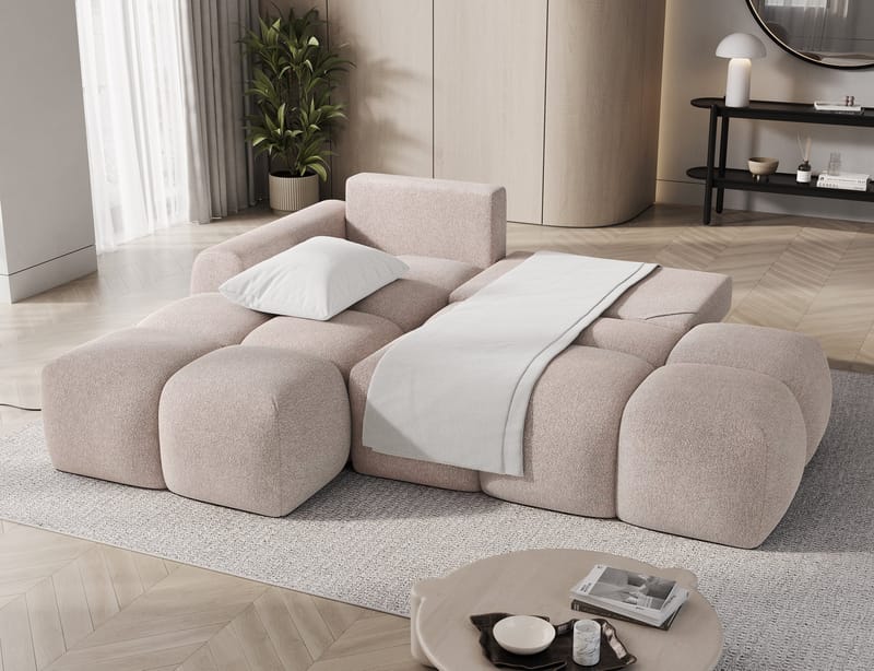 Vittario 3-sits Bubblig Bäddsoffa med Divan och förvaring Vänster - Xillar 20 - Möbler - Vardagsrum - Bäddsoffor - Hörnbäddsoffa