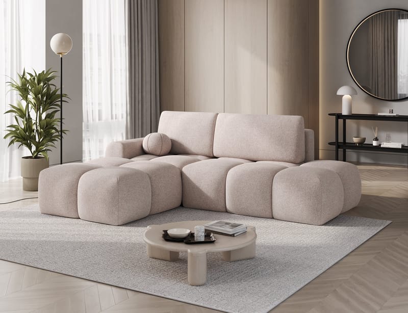 Vittario 3-sits Bubblig Bäddsoffa med Divan och förvaring Vänster - Xillar 20 - Möbler - Vardagsrum - Bäddsoffor - Hörnbäddsoffa