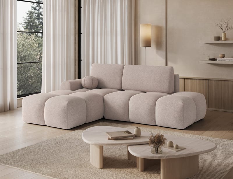 Vittario 3-sits Bubblig Bäddsoffa med Divan och förvaring Vänster - Xillar 20 - Möbler - Vardagsrum - Bäddsoffor - Hörnbäddsoffa