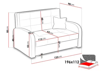 Viva Bäddsoffa 133x98x85 cm - Blå - Möbler - Vardagsrum - Bäddsoffor