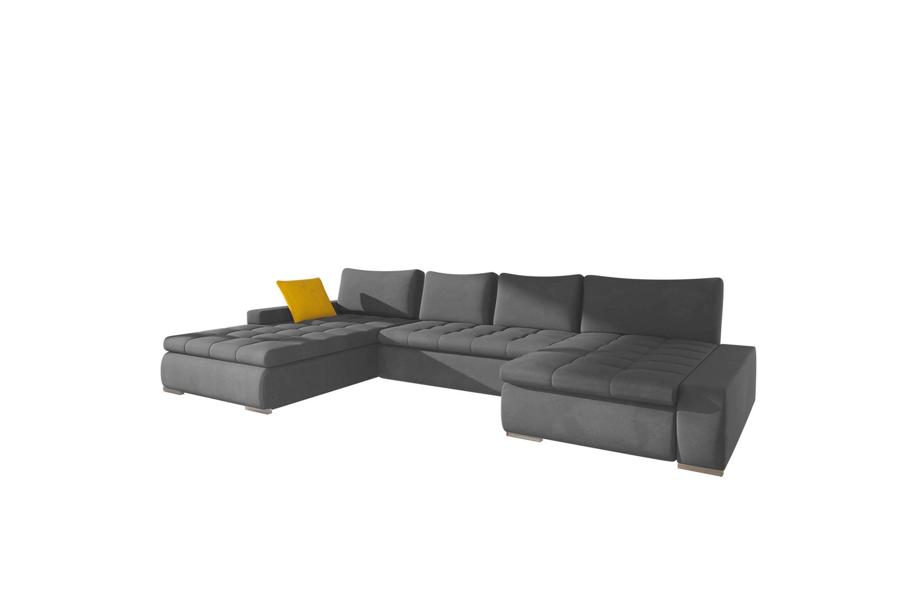vrizo bäddsoffa dubbeldivan 4-sits 340x140 cm u-formad - grå