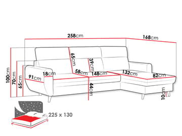 Vylon 3-sits Bäddsoffa med divan - Grön - Möbler - Vardagsrum - Bäddsoffor