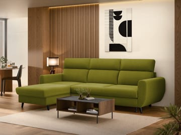 Vylon 3-sits Bäddsoffa med divan - Grön - Möbler - Vardagsrum - Bäddsoffor